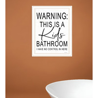 Kids Bathroom White Framed Print Bathroom Wall Art