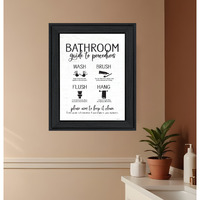 Bathroom Guide Black Framed Print Bathroom Wall Art