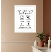 Bathroom Guide White Framed Print Bathroom Wall Art