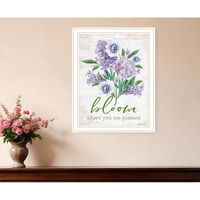 Bloom Where You Are Planted White Framed Print Wall Art