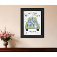 Flower Market Hyacinths Black Framed Print Wall Art