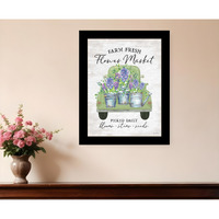 Flower Market Hyacinths Black Framed Print Wall Art