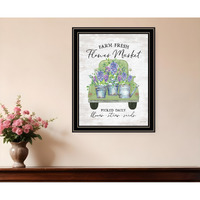 Flower Market Hyacinths Black Framed Print Wall Art