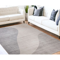 5' X 8' Beige and Brown Abstract Distressed Area Rug