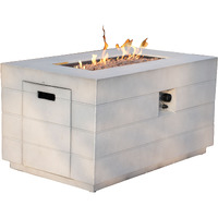 28" Gray Aluminum Natural gas Rectangular Fire pit table With Cover