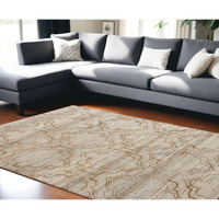 9' X 12' Brown and Ivory Trellis Hand Woven Non Skid Area Rug