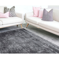 8' X 11' Black and Gray Chevron Non Skid Area Rug