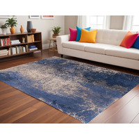 6' X 8' Blue and Gray Abstract Non Skid Area Rug