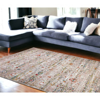 6' X 8' White Oriental Non Skid Area Rug