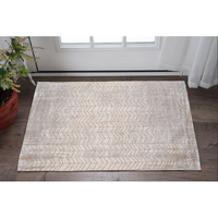 3' X 5' Gray and Yellow Chevron Non Skid Area Rug
