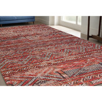 5' X 7' Red and Gray Oriental Non Skid Area Rug