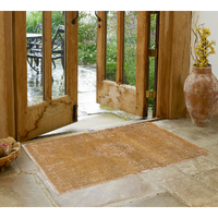 3' X 5' Orange and White Medallion Non Skid Area Rug