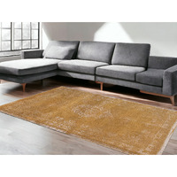6' X 8' Orange and White Medallion Non Skid Area Rug