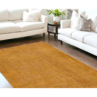 8' X 11' Yellow Abstract Non Skid Area Rug