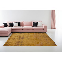 8' X 11' Yellow and Brown Abstract Non Skid Area Rug