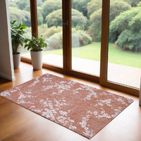 3' X 5' Red and White Oriental Non Skid Area Rug