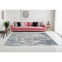 8' X 10' Gray and Ivory Abstract Area Rug