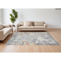 9' X 12' Gray and Ivory Abstract Area Rug
