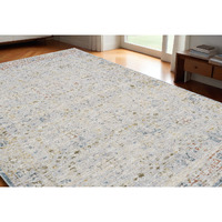 5' X 8' Ivory and Blue Floral Area Rug