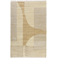 2' X 3' Ivory Abstract Hand Woven Area Rug