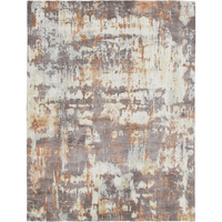 9' X 12' Brown and Tan Abstract Wool Blend Hand Loomed Area Rug