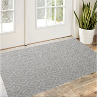 2' X 3' Ivory Wool Geometric Hand Woven Area Rug