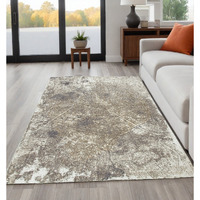 5' X 7' Gray and White Abstract Non Skid Area Rug