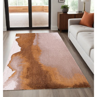 5' X 7' Yellow and Brown Abstract Non Skid Area Rug