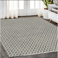 5' X 8' Beige and Gray Geometric Area Rug