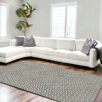8' X 10' Beige and Gray Geometric Area Rug