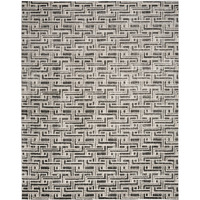 9' X 12' Gray Geometric Distressed Area Rug