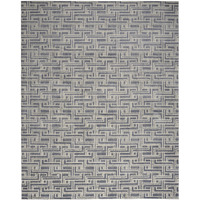 8' X 10' Blue Geometric Distressed Area Rug