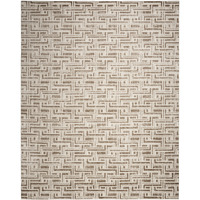 8' X 10' Brown Geometric Distressed Area Rug