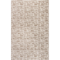 4' X 6' Brown Geometric Distressed Area Rug