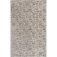 4' X 6' Gray Geometric Distressed Area Rug
