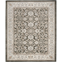8' X 10' Gray Floral Distressed Area Rug