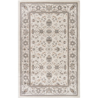 4' X 6' Cream Floral Distressed Area Rug