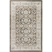 4' X 6' Gray Floral Distressed Area Rug