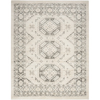 8' X 10' Gray Geometric Distressed Area Rug