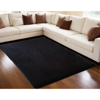 5' X 7' Black Shag Hand Tufted Area Rug