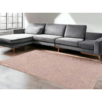 6' X 9' Pink and Gold Faux Fur Abstract Shag Non Skid Area Rug