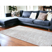 8' X 11' Beige and Ivory Abstract Washable Non Skid Area Rug