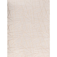 4' X 6' Beige and Gold Faux Fur Abstract Shag Non Skid Area Rug