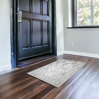 3' X 5' Gray and Silver Abstract Area Rug
