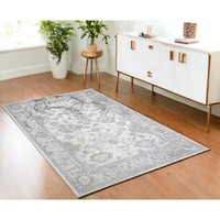 4' X 6' Gray and Silver Abstract Area Rug