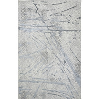 4' X 6' Gray and Silver Abstract Area Rug