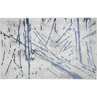 4' X 6' Ivory and Blue Abstract Area Rug