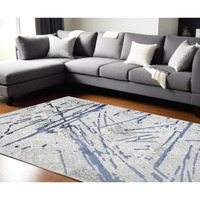 9' X 12' Ivory and Blue Abstract Area Rug