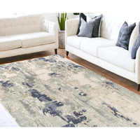 8' X 10' Blue and Beige Abstract Area Rug