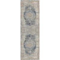 8' Runner Beige Medallion Runner Rug